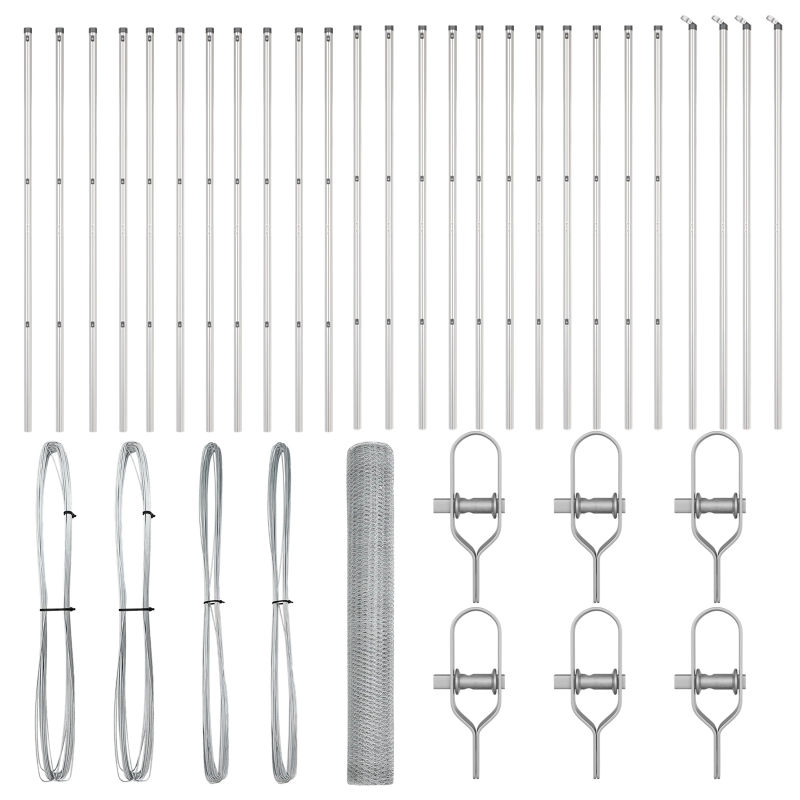 vidaXL Žoga āķis Sudraba 50 x 1,2 m ,25 mm siets, Tērauds