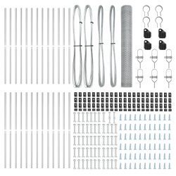 vidaXL Žoga āķis Sudraba 50 x 1,4 m ,13 mm acs, Tērauds