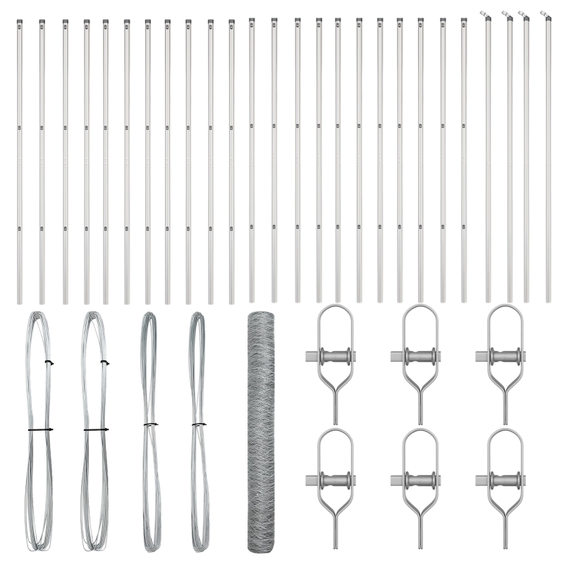 vidaXL Žoga āķis Sudraba 50 x 1,4 m ,50 mm siets, Tērauds