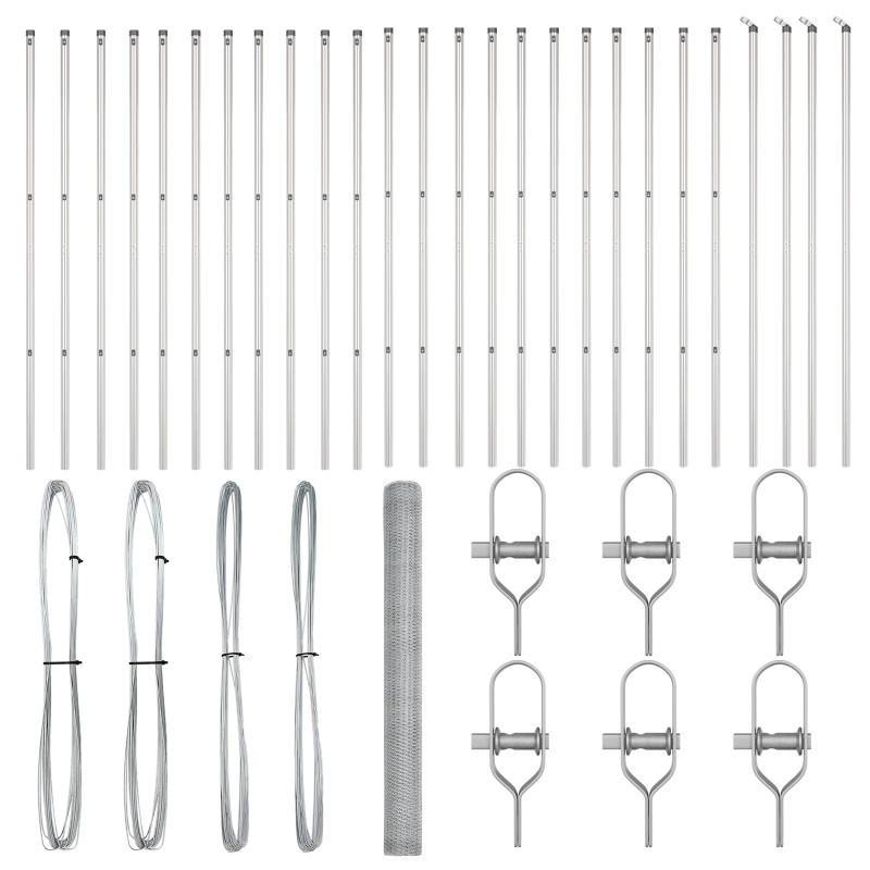 vidaXL Žoga āķis Sudraba 50 x 1,5 m ,13 mm siets, Tērauds