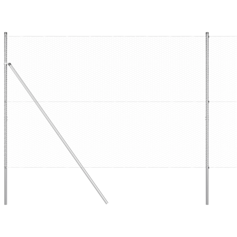 vidaXL Žoga āķis Sudraba 50 x 1,5 m ,25 mm siets, Tērauds