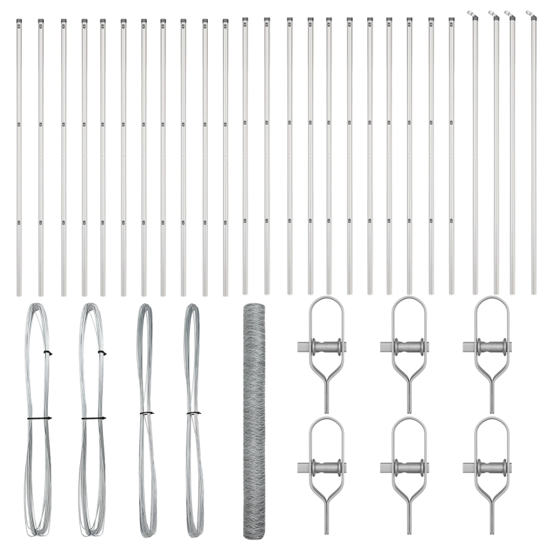 vidaXL Žoga āķis Sudraba 50 x 1,6 m ,36 mm tīkls, Tērauds