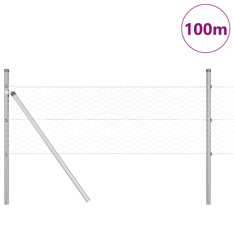vidaXL Žoga āķis Sudraba 100 x 0,8 m ,36 mm sieta, Tērauds