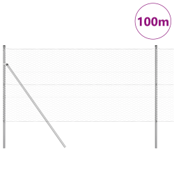 vidaXL Žoga āķis Sudraba 100 x 1 m ,36 mm acs, Tērauds