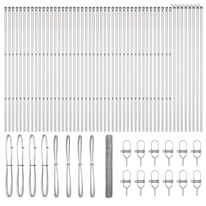 vidaXL Žoga āķis Sudraba 100 x 1 m ,50 mm siets, Tērauds