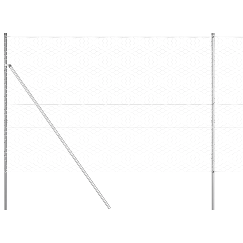 vidaXL Žoga āķis Sudraba 100 x 1,5 m ,50 mm siets, Tērauds