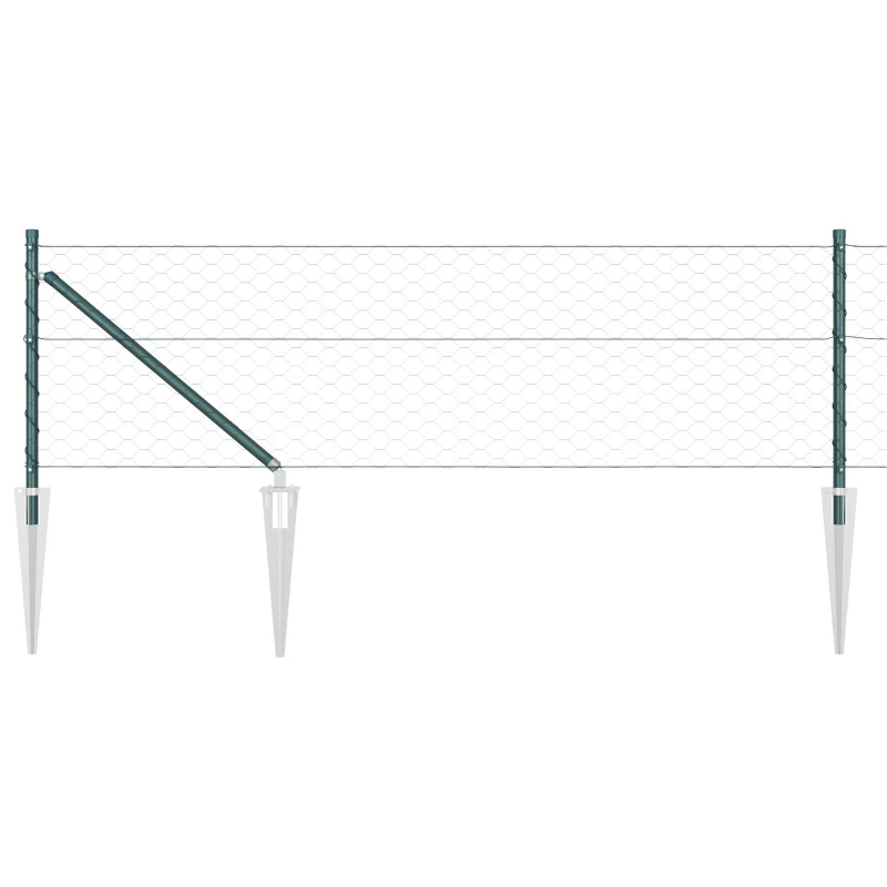 vidaXL Žoga āķis Zaļa 10 x 0,6 m ,50 mm siets, Tērauds un PVC