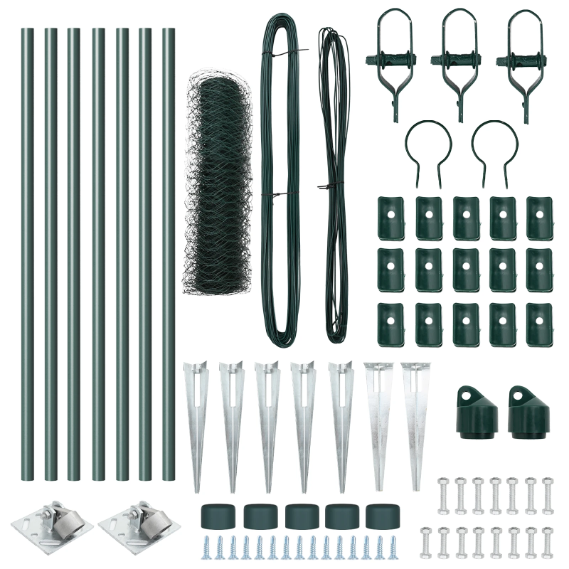 vidaXL Žoga āķis Zaļa 10 x 0,8 m ,36 mm siets, Tērauds un PVC