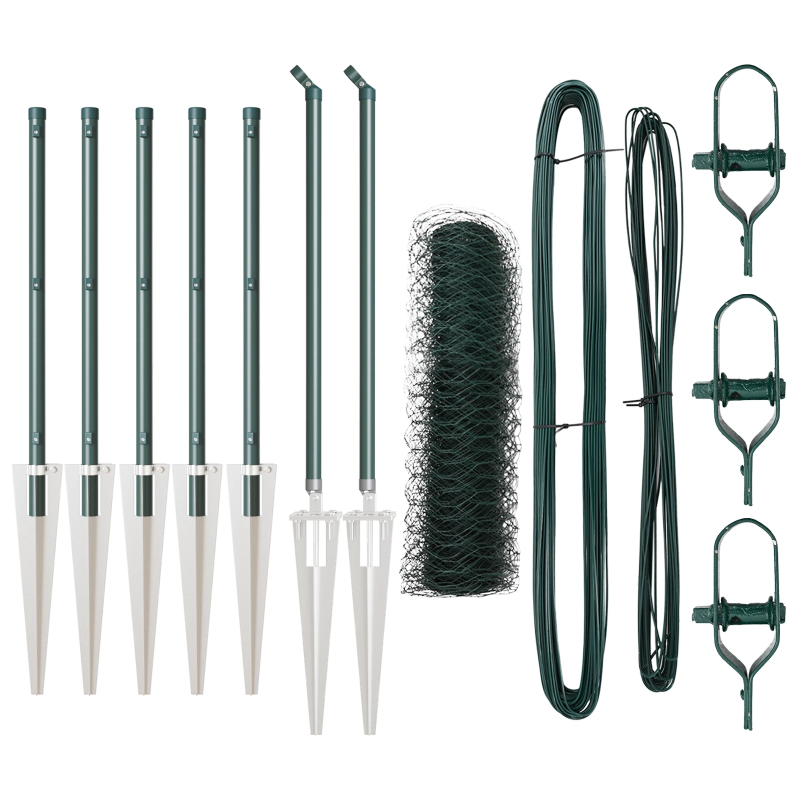 vidaXL Žoga āķis Zaļa 10 x 0,8 m ,50 mm siets, Tērauds un PVC