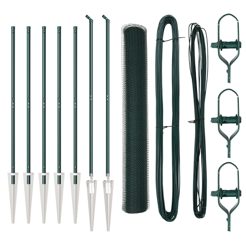 vidaXL Žoga āķis Zaļa 10 x 1 m ,13 mm siets, Tērauds un PVC