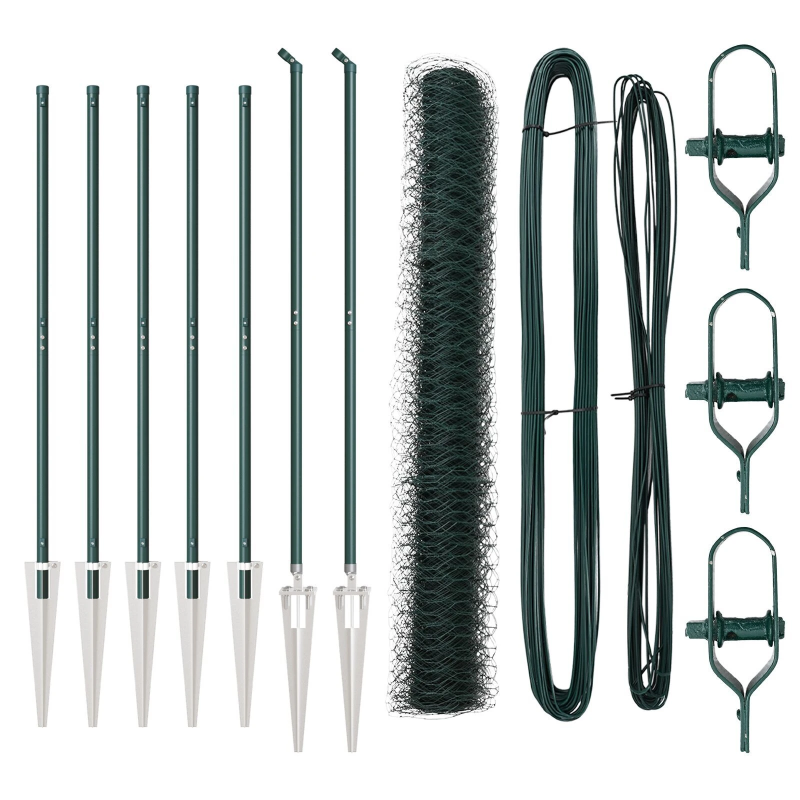 vidaXL Žoga āķis Zaļa 10 x 1,2 m ,36 mm acu, Tērauds un PVC