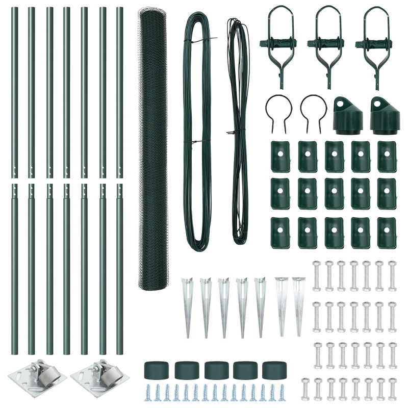 vidaXL Žoga āķis Zaļa 10 x 1,6 m ,13 mm siets, Tērauds un PVC