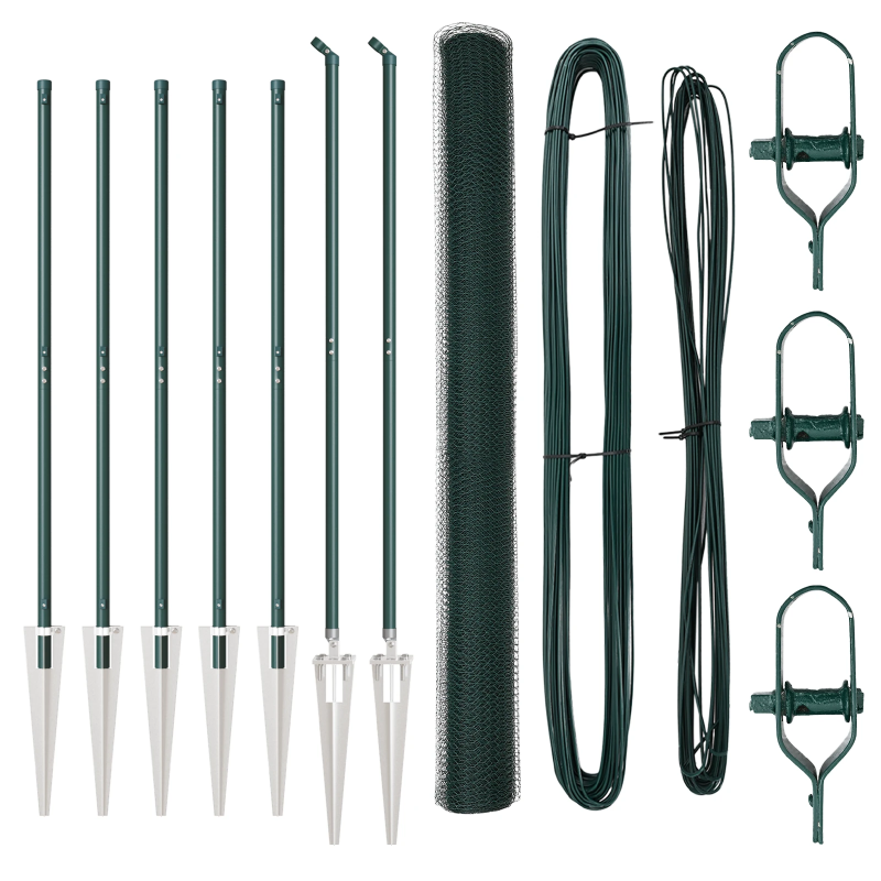 vidaXL Žoga āķis Zaļa 10 x 1,6 m ,25 mm acu, Tērauds un PVC