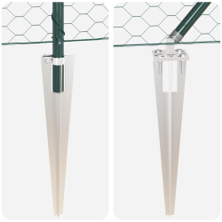 vidaXL Žoga āķis Zaļa 25 x 0,8 m ,50 mm siets, Tērauds un PVC