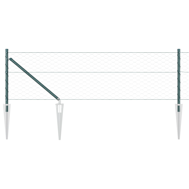 vidaXL Žoga āķis Zaļa 25 x 0,8 m ,50 mm siets, Tērauds un PVC