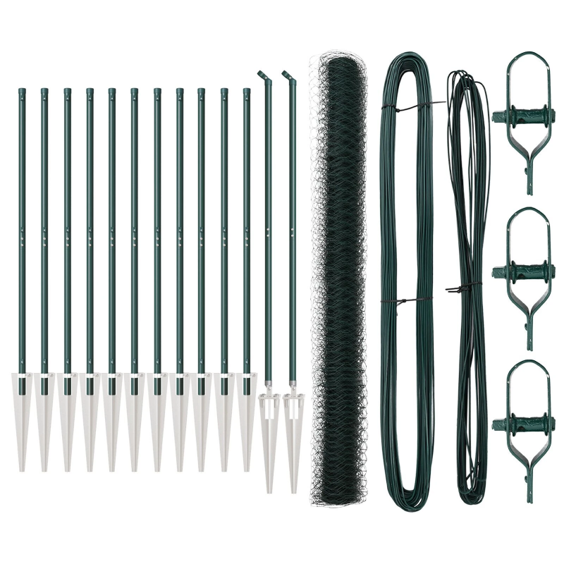 vidaXL Žoga āķis Zaļa 25 x 1,6 m ,50 mm sieta, Tērauds un PVC