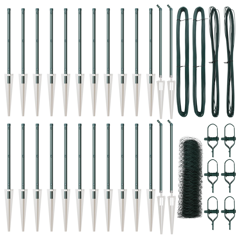 vidaXL Žoga āķis Zaļa 50 x 0,8 m ,36 mm siets, Tērauds un PVC