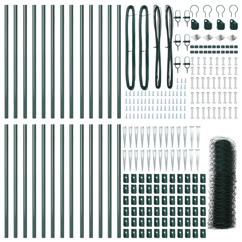vidaXL Žoga āķis Zaļa 50 x 0,8 m ,36 mm siets, Tērauds un PVC