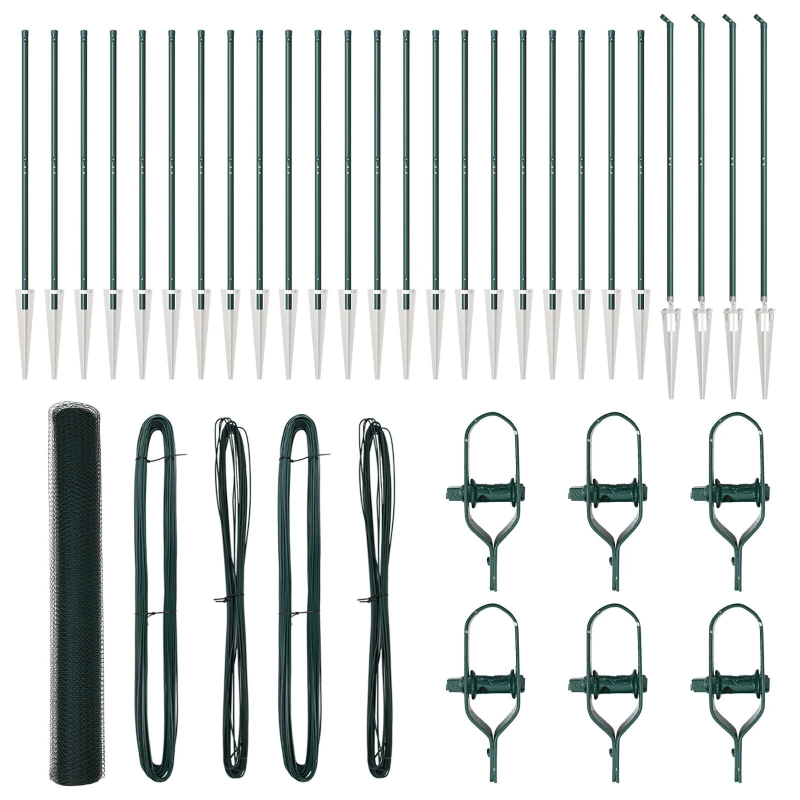 vidaXL Žoga āķis Zaļa 50 x 1,4 m ,25 mm siets, Tērauds un PVC