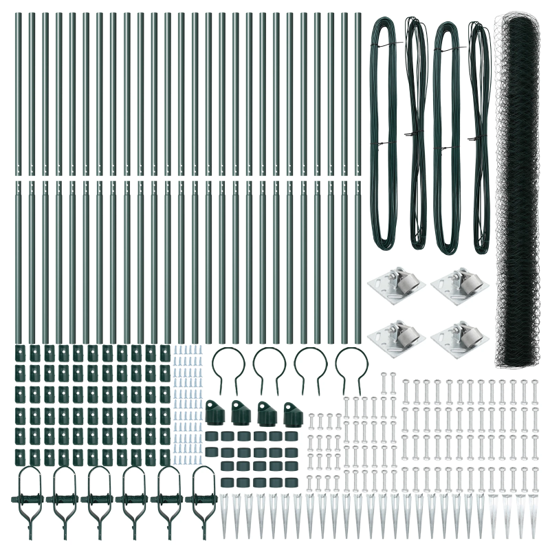 vidaXL Žoga āķis Zaļa 50 x 1,5 m ,36 mm acs izmērs, Tērauds un PVC