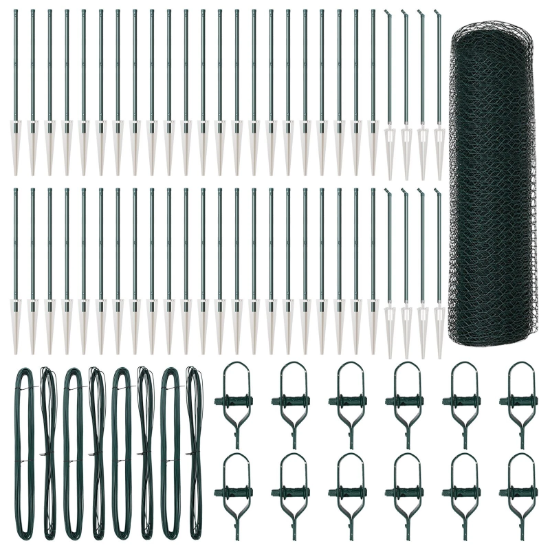 vidaXL Žoga āķis Zaļa 100 x 0,8 m ,25 mm acs, Tērauds un PVC