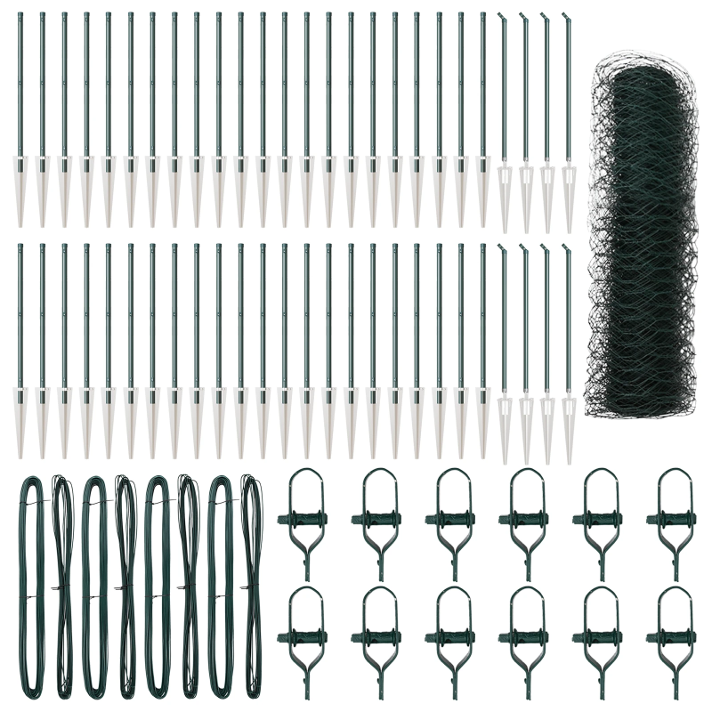 vidaXL Žoga āķis Zaļa 100 x 1 m ,36 mm acs, Tērauds un PVC