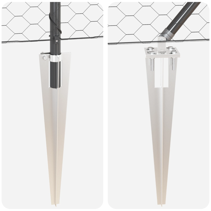 vidaXL Žoga āķis Pelēka 10 x 1,2 m ,50 mm acs, Tērauds un PVC