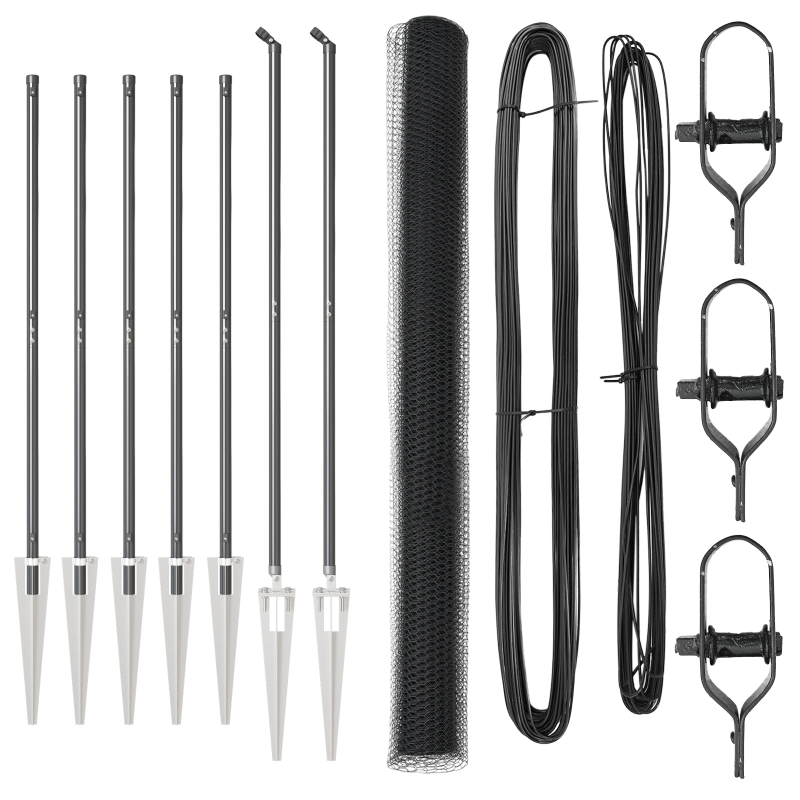 vidaXL Žoga āķis Pelēka 10 x 1,5 m ,25 mm siets, Tērauds un PVC