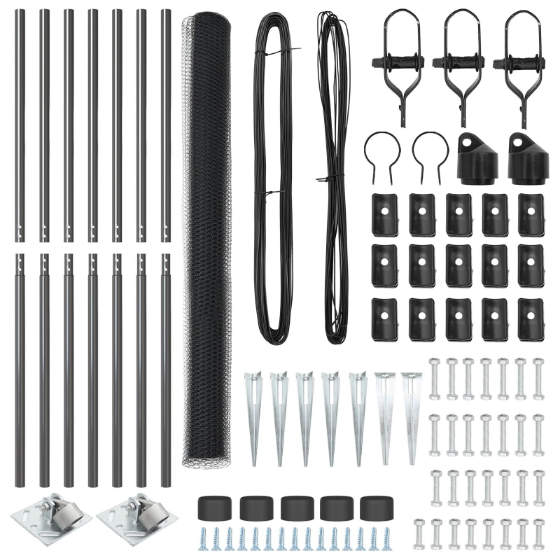 vidaXL Žoga āķis Pelēka 10 x 1,6 m ,13 mm siets, Tērauds un PVC