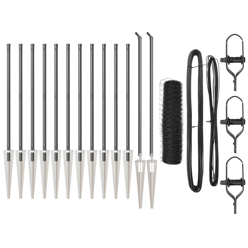 vidaXL Žoga āķis Pelēka 25 x 0,5 m ,36 mm sieta, Tērauds