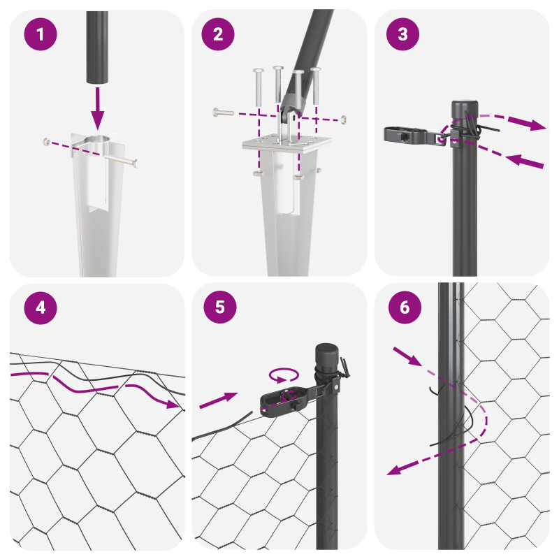 vidaXL Žoga āķis Pelēka 25 x 0,8 m ,13 mm sieta, Tērauds un PVC