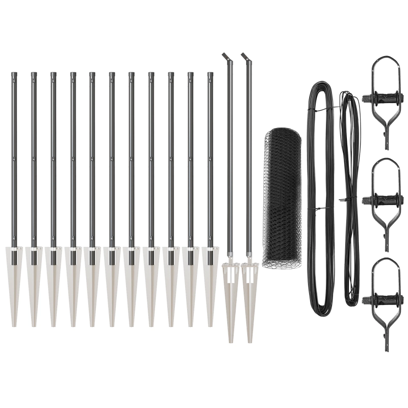 vidaXL Žoga āķis Pelēka 25 x 1 m ,13 mm siets, Tērauds