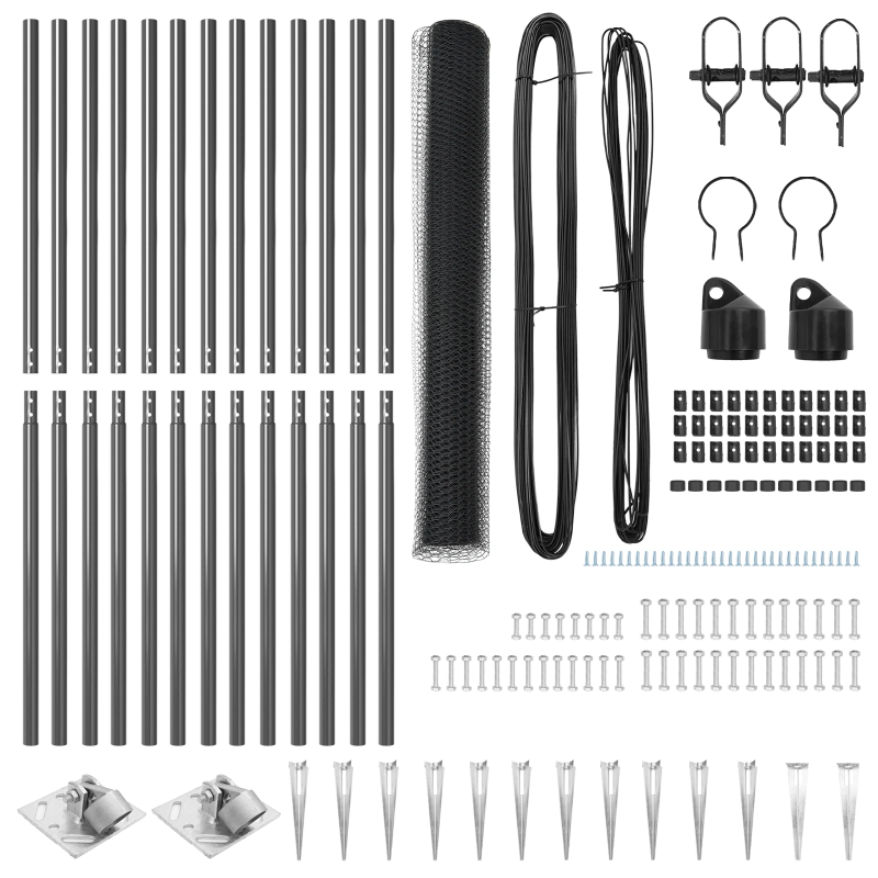 vidaXL Žoga āķis Pelēka 25 x 1,2 m ,25 mm acs, Tērauds