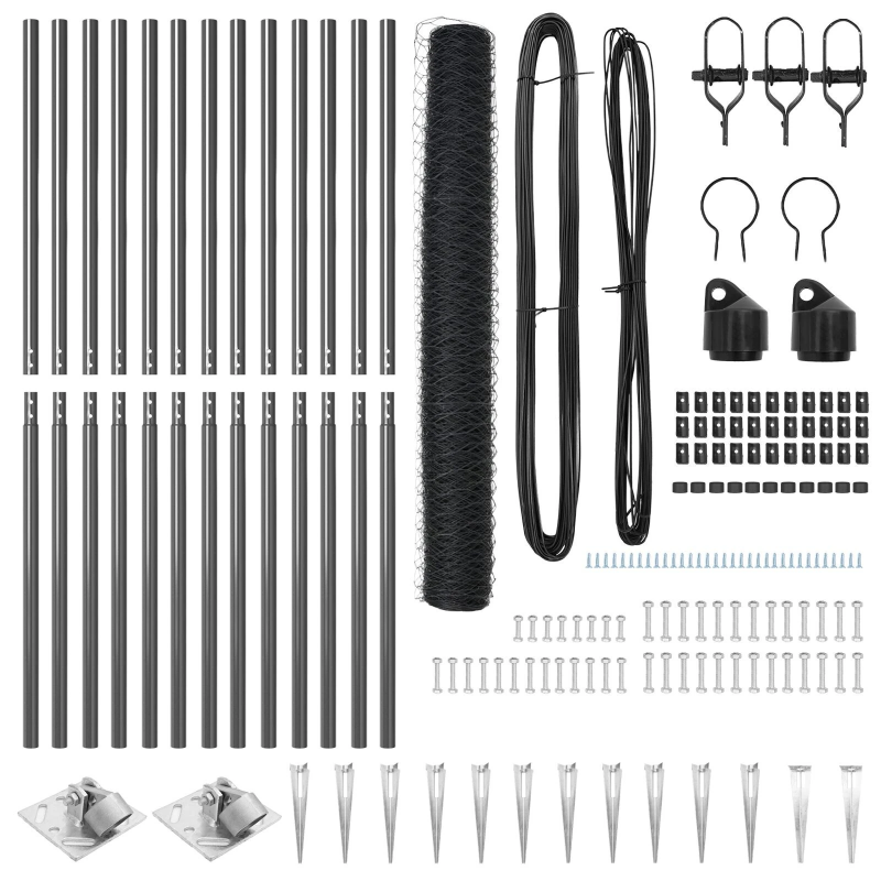 vidaXL Žoga āķis Pelēka 25 x 1,2 m ,50 mm sietiņš, Tērauds