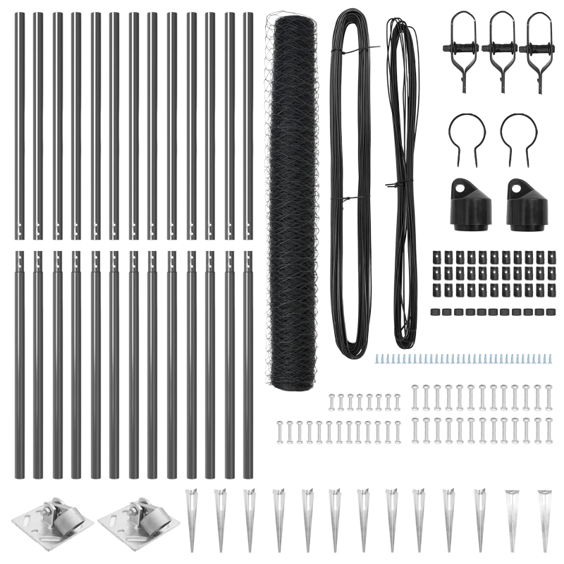 vidaXL Žoga āķis Pelēka 25 x 1,4 m ,36 mm siets, Tērauds un PVC