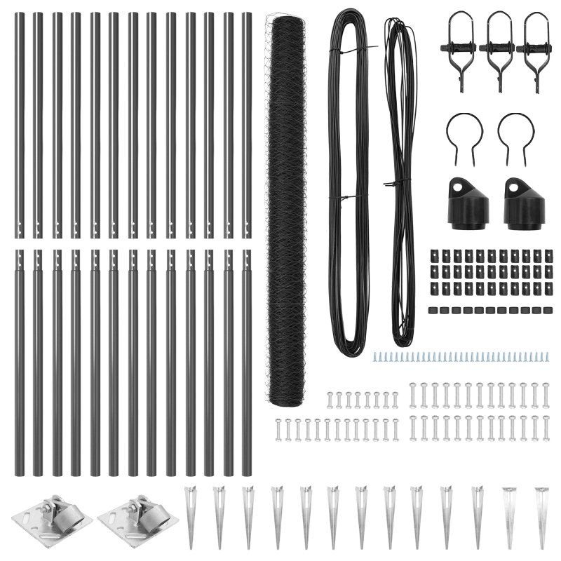 vidaXL Žoga āķis Pelēka 25 x 1,5 m ,36 mm acs, Tērauds