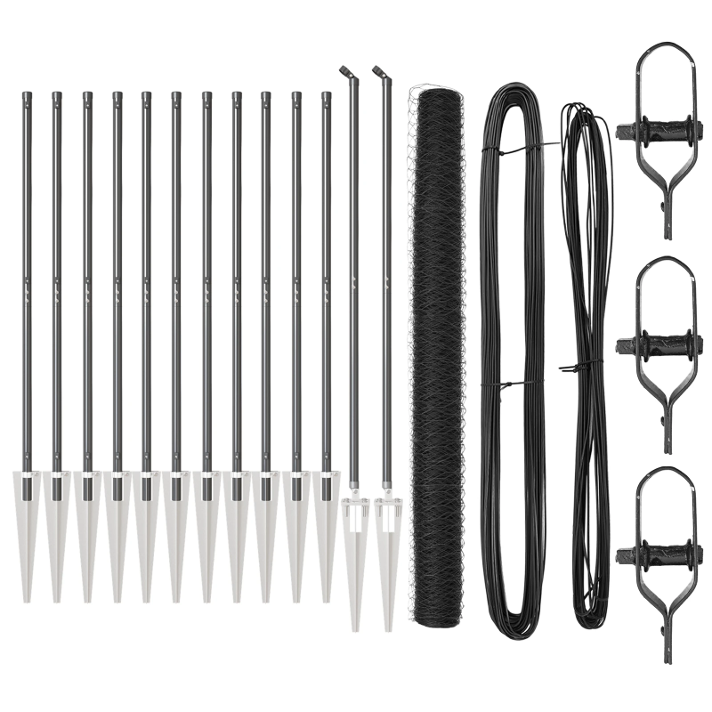 vidaXL Žoga āķis Pelēka 25 x 1,6 m ,50 mm sieta, Tērauds un PVC