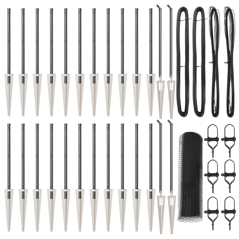 vidaXL Žoga āķis Pelēka 50 x 0,4 m ,25 mm siets, Tērauds un PVC