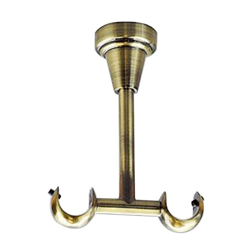 Dubultais karnīzes turētājs, antīka zelta krāsā, 12 cm, D19.