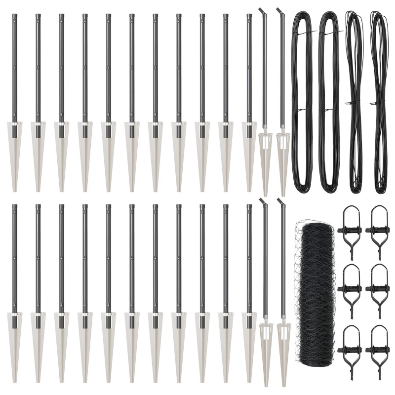 vidaXL Žoga āķis Pelēka 50 x 0,4 m ,50 mm siets, Tērauds un PVC