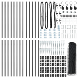 vidaXL Žoga āķis Pelēka 50 x 0,5 m ,25 mm siets, Tērauds un PVC