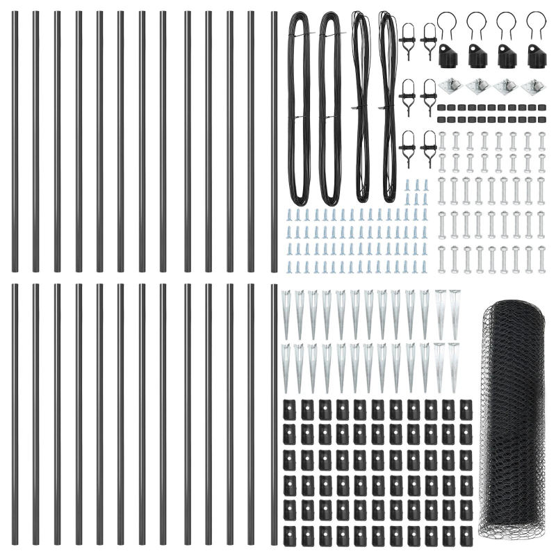 vidaXL Žoga āķis Pelēka 50 x 0,5 m ,25 mm siets, Tērauds un PVC