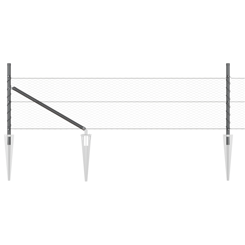 vidaXL Žoga āķis Pelēka 50 x 0,5 m ,25 mm siets, Tērauds un PVC