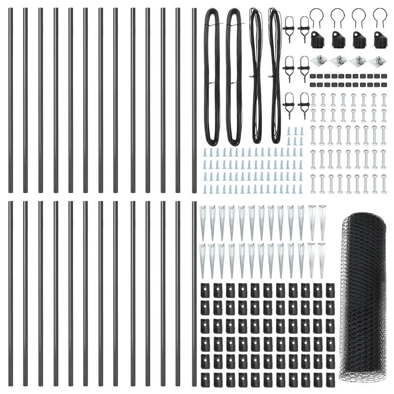 vidaXL Žoga āķis Pelēka 50 x 0,5 m ,25 mm siets, Tērauds un PVC