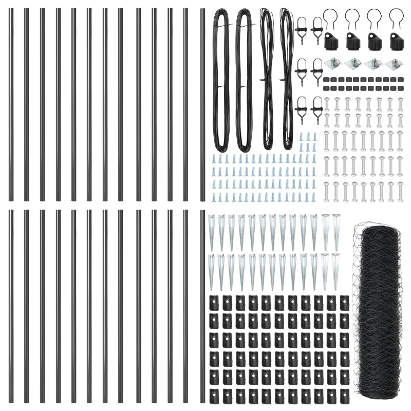 vidaXL Žoga āķis Pelēka 50 x 0,5 m ,50 mm siets, Tērauds un PVC