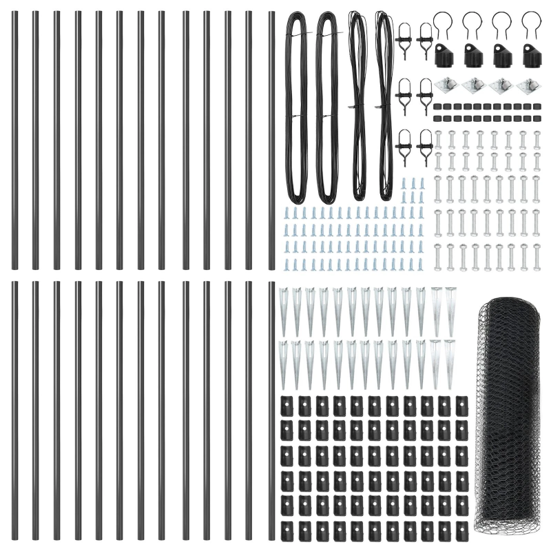 vidaXL Žoga āķis Pelēka 50 x 0,6 m ,25 mm acs, Tērauds un PVC