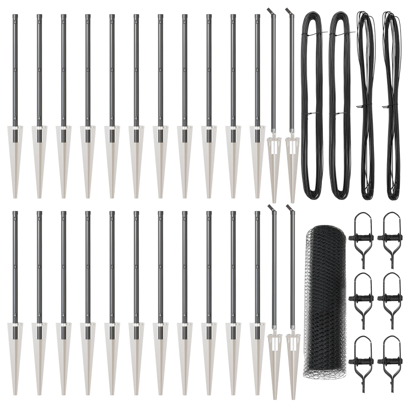 vidaXL Žoga āķis Pelēka 50 x 0,8 m ,25 mm siets, Tērauds un PVC