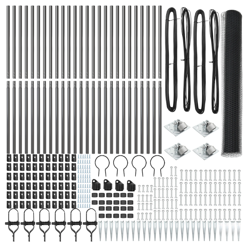 vidaXL Žoga āķis Pelēka 50 x 1,2 m ,25 mm siets, Tērauds un PVC