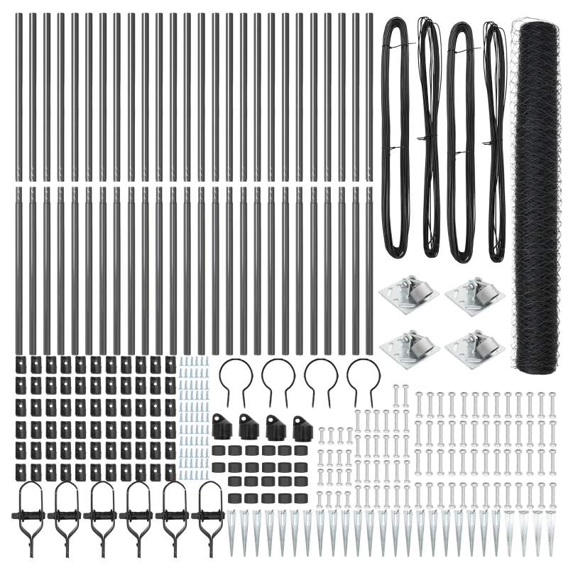 vidaXL Žoga āķis Pelēka 50 x 1,4 m ,50 mm siets, Tērauds un PVC