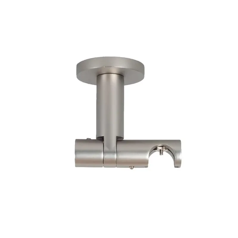 Ceiling mount curtain rod holder, matte silver, 7 cm, D19